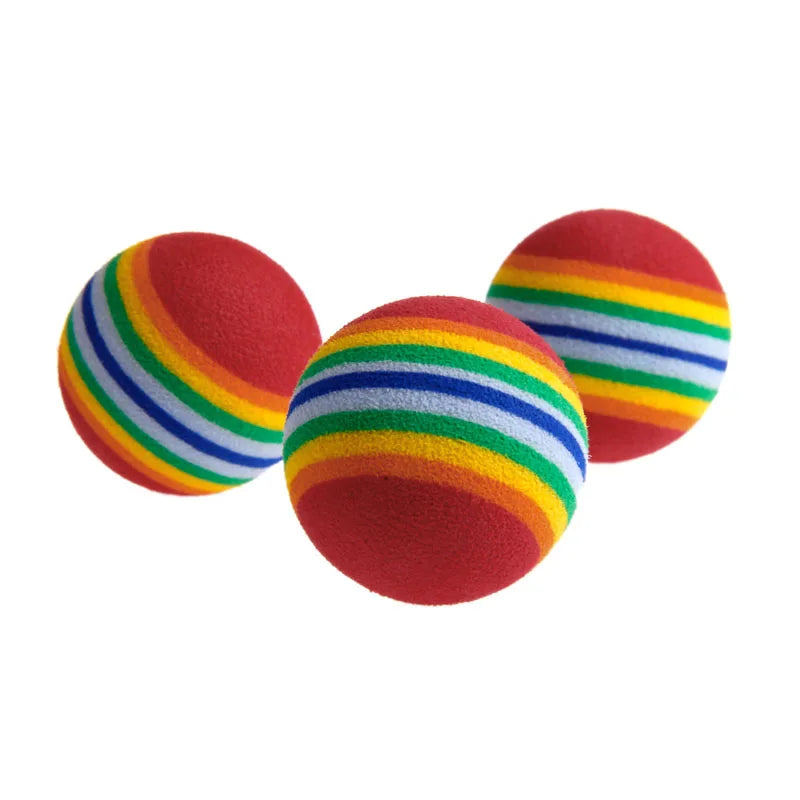 Colorful Pet Rainbow ball Foam Balls Training Interactive Dog Funny Toy