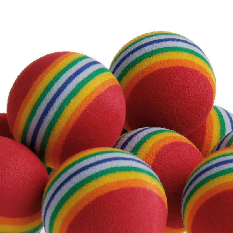 Colorful Pet Rainbow ball Foam Balls Training Interactive Dog Funny Toy