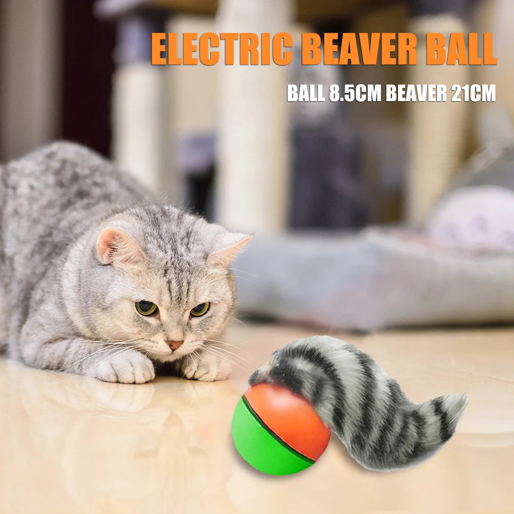 Electric Beaver Weasel Rolling Ball Chasing Claws Bite Toys