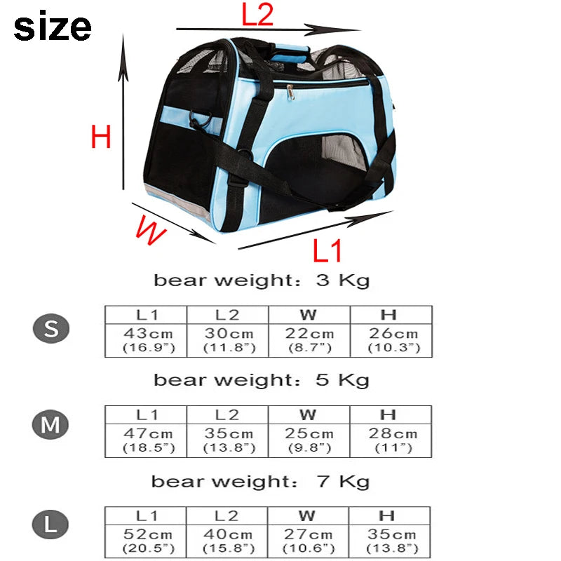 Cat Bags Soft-Sided Portable Dog Carrier Mesh Breathable Carrier Bags