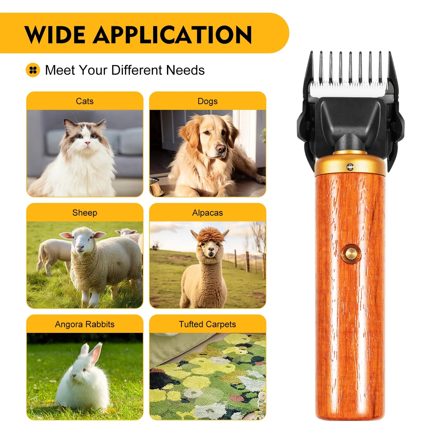Sheep Shears Animal Clipper Wood Electric Sheep Goat Clipper