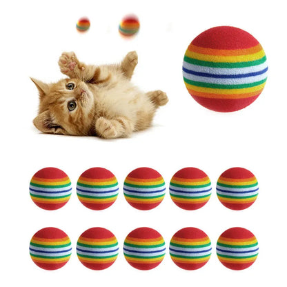 Colorful Pet Rainbow ball Foam Balls Training Interactive Dog Funny Toy