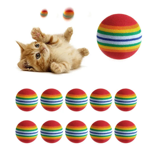 Colorful Pet Rainbow ball Foam Balls Training Interactive Dog Funny Toy