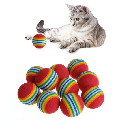 Colorful Pet Rainbow ball Foam Balls Training Interactive Dog Funny Toy