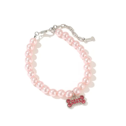 Pearl Cat Necklace Ornament for Pet Supplies