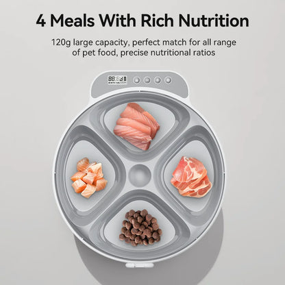 Automatic Pet Feeder 4 Meals For Wet Dry Food Feeding