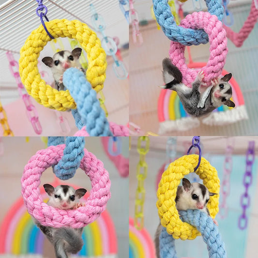 Chew-Proof Triple Ring Cotton Rope Toy - Hand-Braided Knot Ball