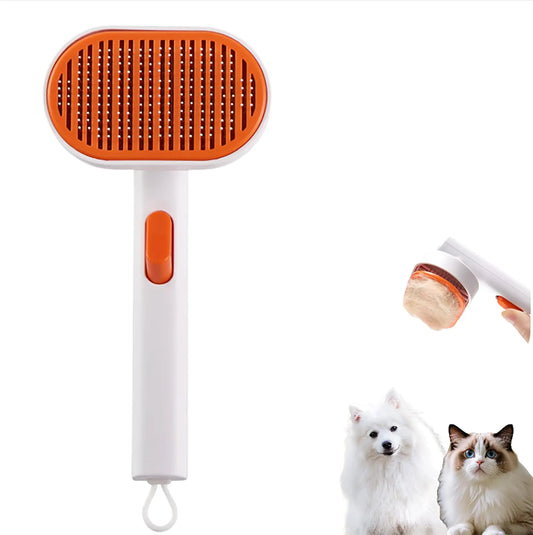 Cat Hair Brush with Released Button for Indoor Cats Shedding Cat Brush for Long Haired Cats and Short Haired CatsGentle Deshedding and Self-Cleaning Massage Tool for Cat and Dog