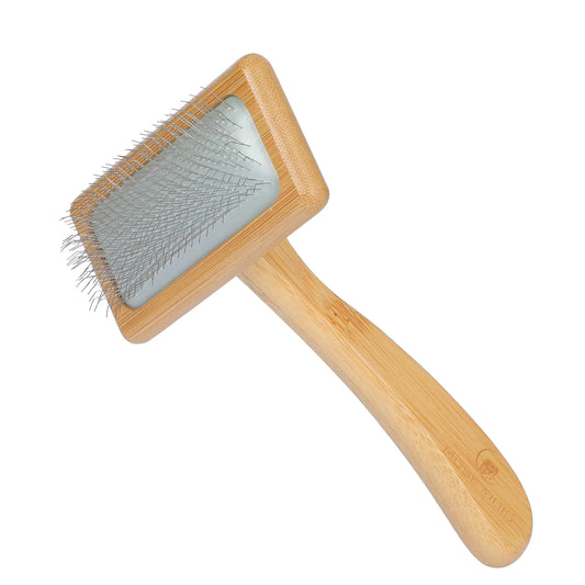 Muse&Iris Dog & Cat brush Pet Slicker Brush with Bamboo Handle for Large Medium & Short Hair Elegant Grooming Comb for Removing Shedding Tangles and Dirt